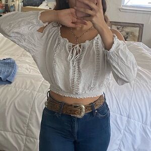 Super cute white western top!🤍 #western #cute #trending